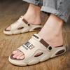 Fashion Summer Men's Slippers Anti-Slip Beach Sports Casual Shoes Trendy Thick Bottomed Adult Footwear 2025 New Indoor Bathroom Slippers