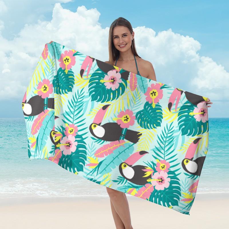 Ultrafine Microfiber Beach Towel Adults Quick-Dry Swim With Digital Print Lightweight Absorbent Bath Pool Sea Travel Yoga