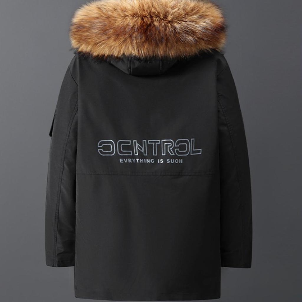 Мужское хлопковое пальто больших размеров со съемной подкладкой Мужское хлопковое пальто больших размеров с увеличенным кожаным воротником Зимнее хлопковое пальто 4XL-10XL