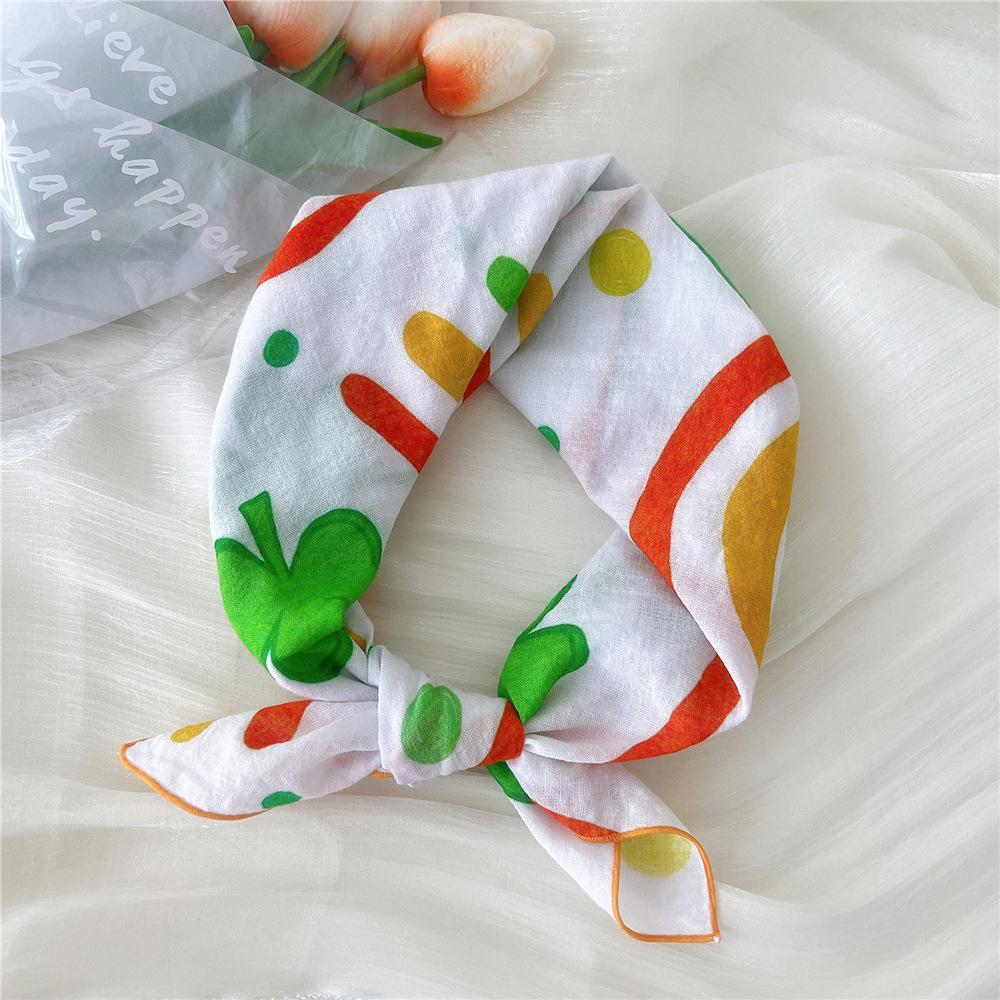 55 Cashew Cotton Linen Versatile Square Scarf - Women's Lightweight Summer/Autumn Accessory