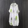 Women's Sun Protection Printed Shirt - Loose, Mid-Length, Plus Size Summer Top