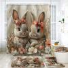 1/4шт пасхальный кролик пасхальный кролик водонепроницаемый занавеска для душа комплект декоративный набор для ванной комнаты нескользящий коврик для унитаза коврик для ванной и 12 крючков