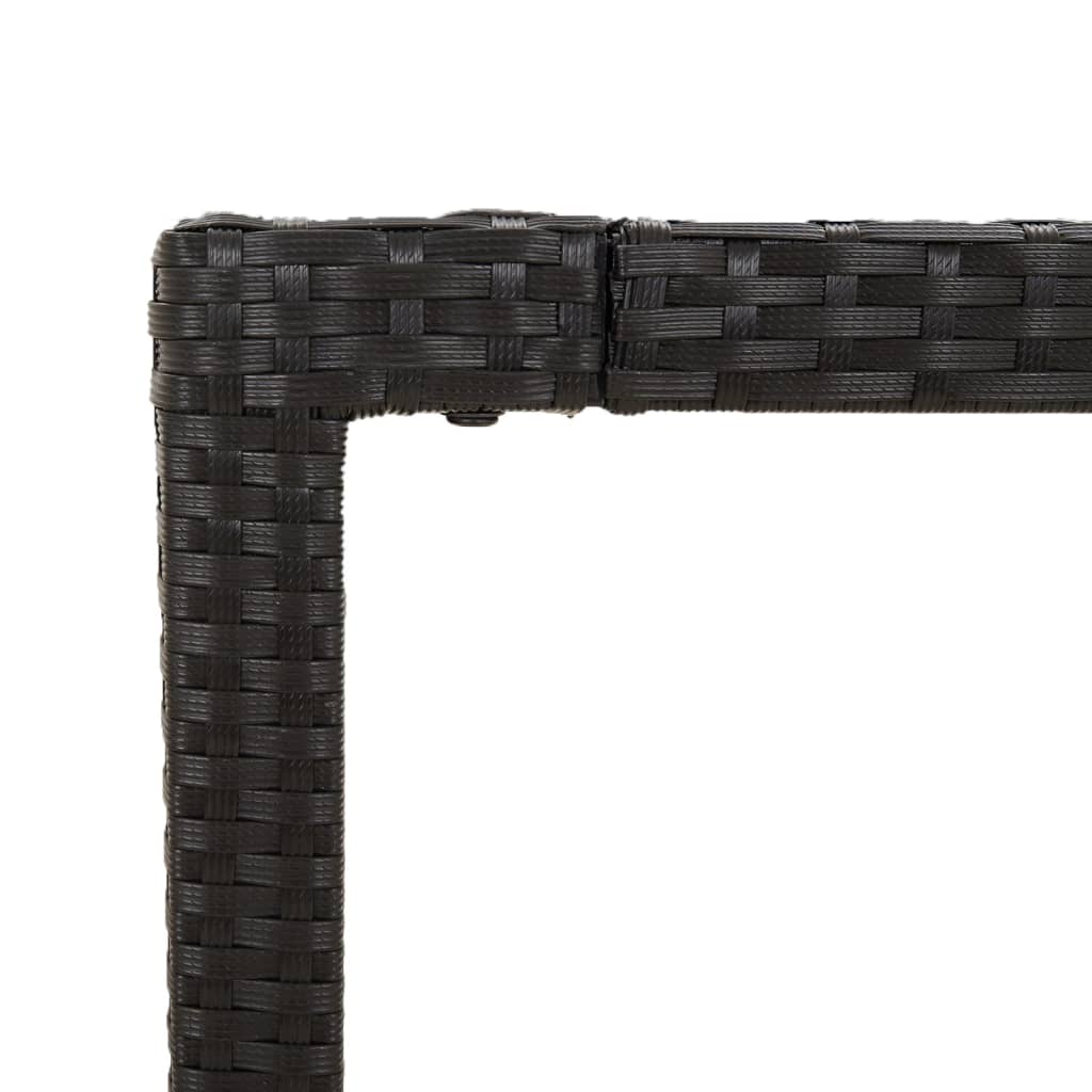3 Piece Outdoor Dining Set with Cushions Black Poly Rattan