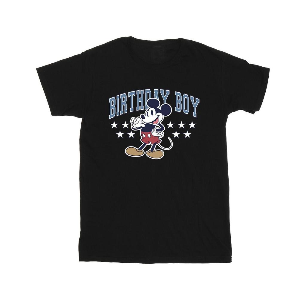 Disney Mens Birthday Boy Mickey Mouse Cotton T-Shirt
