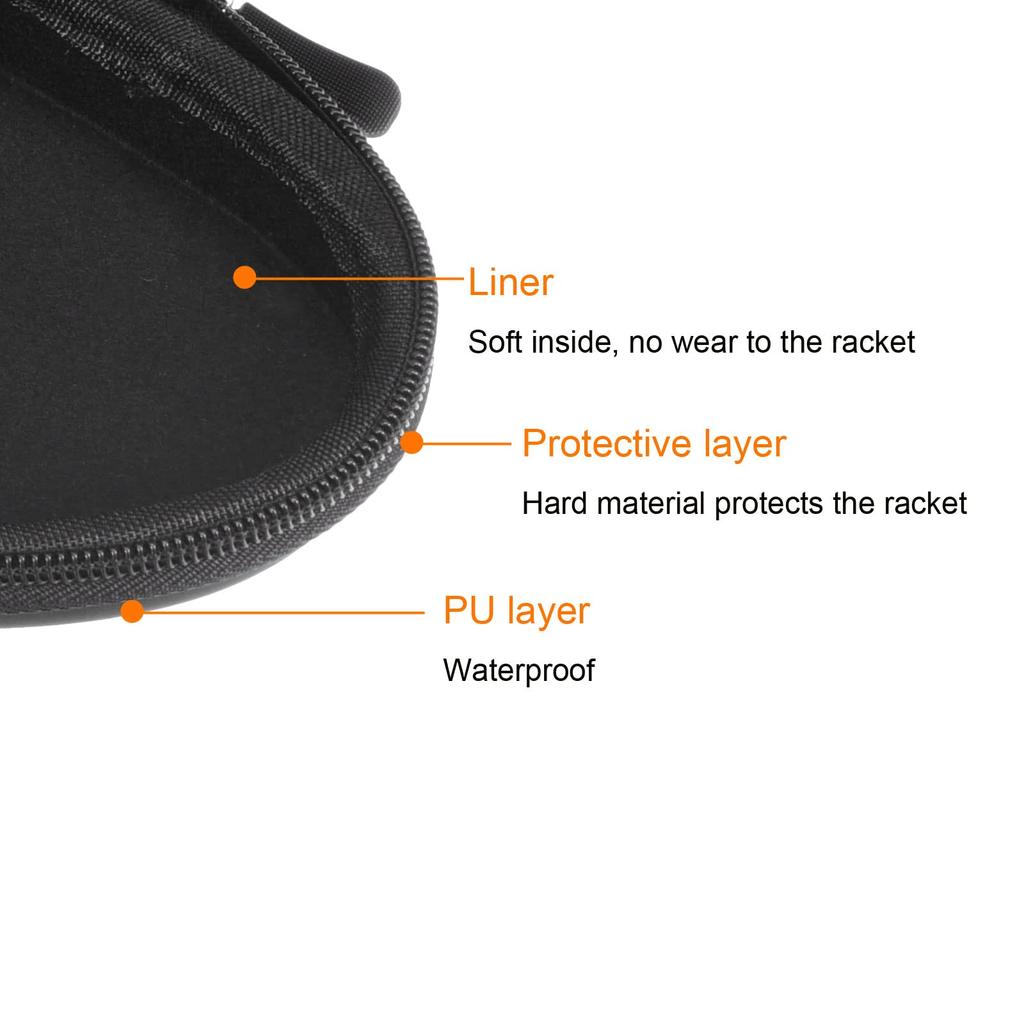 PATIKIL Table Tennis Racket Case Table Tennis Paddle Case Hard Cover Container Bag Gourd Shape for Sports Accessories Texture Silver