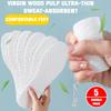 Natural Wood Pulp Shoe Insole Sweat-Absorbing Without Stickiness Light Breathable Inserts Disposable Foot Pads Non-Slip Cushion
