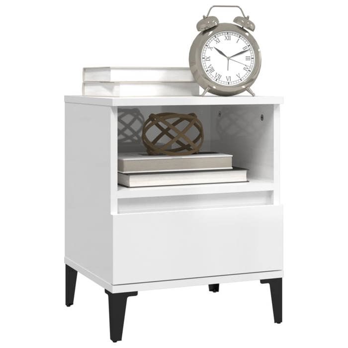 Maison Exclusive - Tables de chevet 2 pcs Blanc brillant 40x35x50 cm
