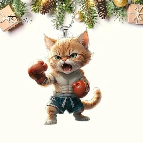 Акриловый кулон в виде кошки с ремешком, симпатичный маленький автомобильный кулон в виде кошки, подвесное украшение для зеркала автомобиля, окон, сумок, ключей