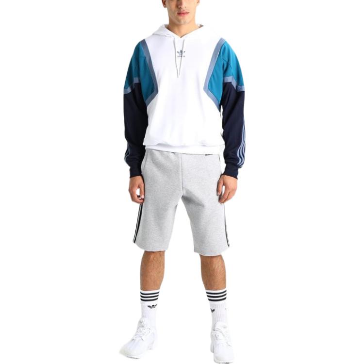 adidas Толстовка с капюшоном Originals Trefoil Nova с цветным блоком и логотипом, с длинным рукавом, мужские толстовки с капюшоном, белая CE4801