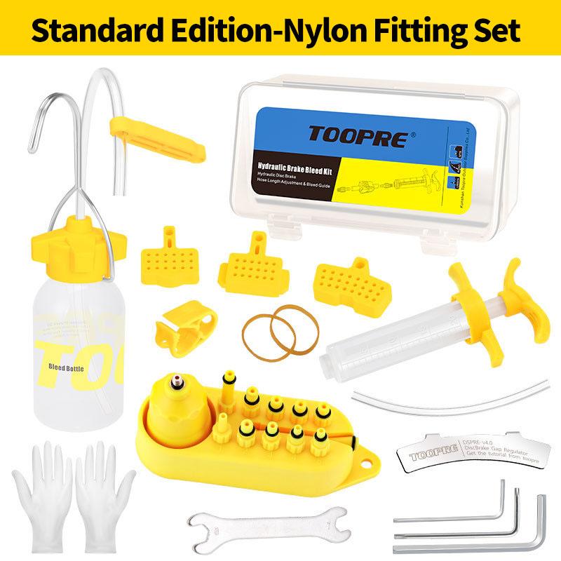 TOOPRE Bike Disc Brake Oil Change Tool Set Mountain Bicycle Brake Fluid Filling Kit Universal Metal Joint Brass Fittings
