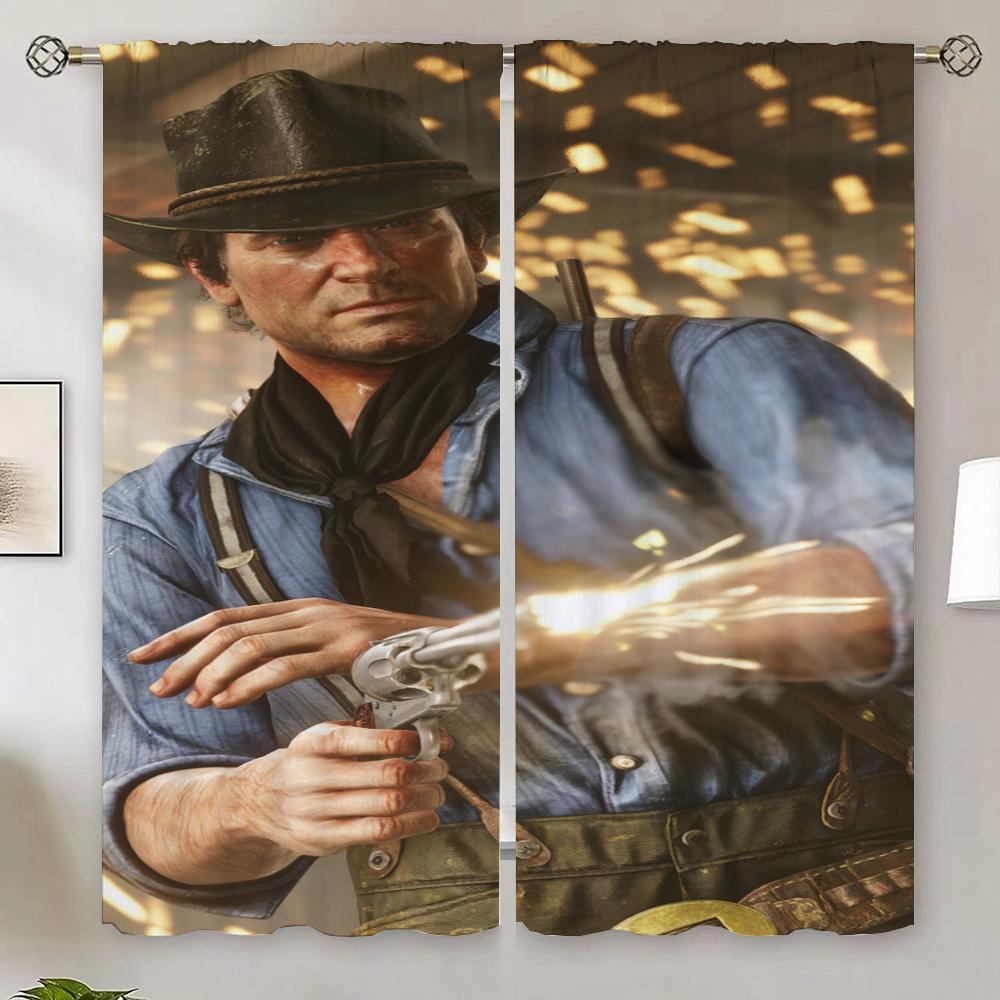 Red Dead Redemption Спальня Плотные Шторы для Гостиной Шифоновые Подхваты Для Штор Для Дома и Украшения Разделительные Тени