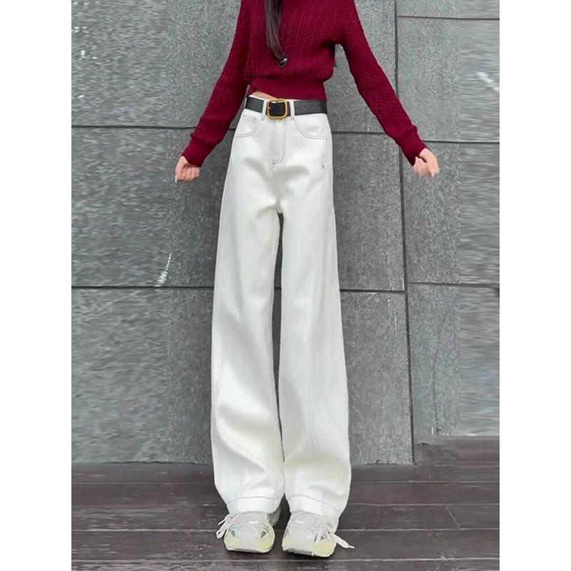Pear-Shaped Body Type Women's Jeans, This Year's Popular White Drapey Narrow Wide-Leg Pants That Make You Look Slimmer for Spring
