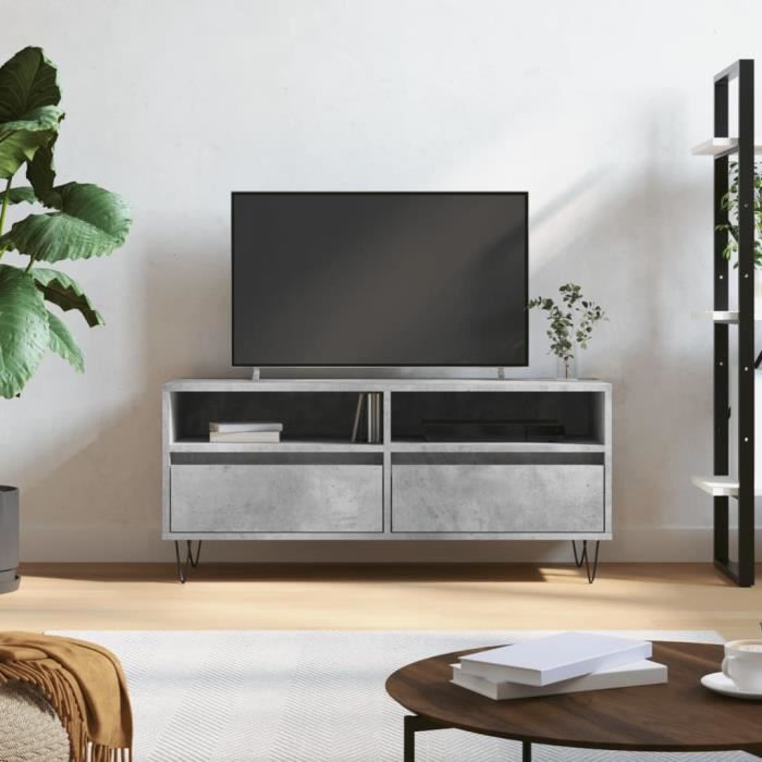 VidaXL TV Stand Concrete Grey 100x34.5x44.5 Cm Engineered Wood 831240