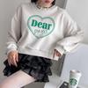 New Arrivals Open Run HearT LeTTering Long Sleeve Crop T shirT