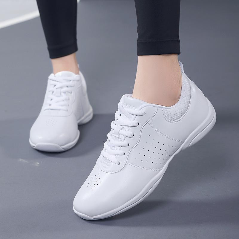 White soled men's and women's competitive exercise shoes La La bodybuilding gymnastics dance shoes children's test competition training shoessoft sole