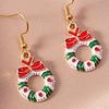 1 пара висячих серег Рождественская елка Снеговик капает масло Серьги Санта-Клауса ювелирный аксессуар