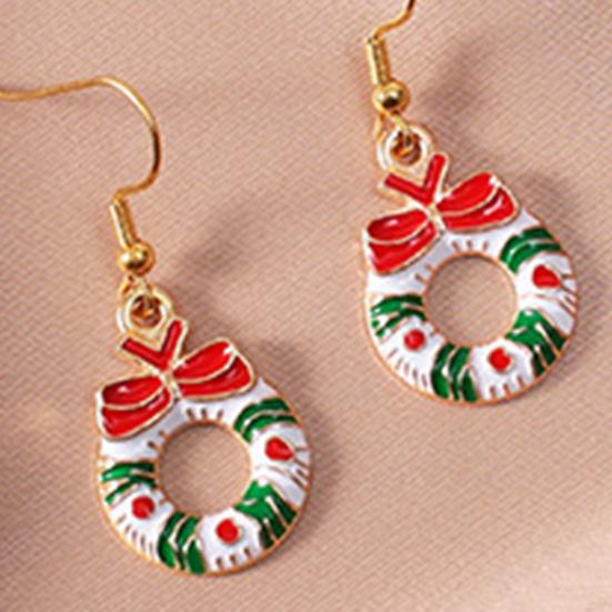 1 пара висячих серег Рождественская елка Снеговик капает масло Серьги Санта-Клауса ювелирный аксессуар