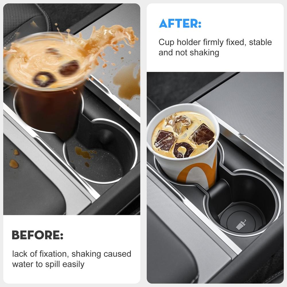 Cup Holder Insert for Tesla Model Y Juniper Model 3 2026 2026 Center Console Drink Limiter Holder Cup Coaster Mats Accessories