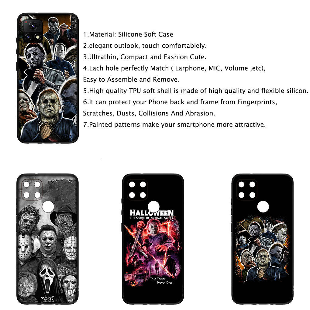 Cover for iPhone 17 16 15 Xiaomi Poco Redmi Note 14 13 12 11 Pro Max 9 16e Samsung Galaxy S25 S24 S23 A06 A16 OPPO Huawei Michael Myers Phone Case