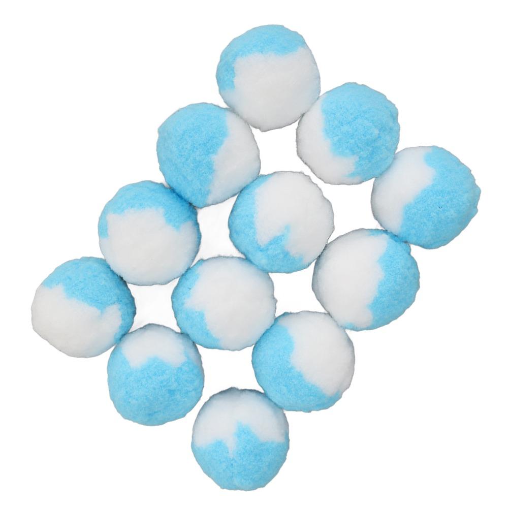 12PCS Quiet Kitten Chewing Ball Plush Texture Interactive Cat Ball Cute Cat Pom Balls Indoor Play