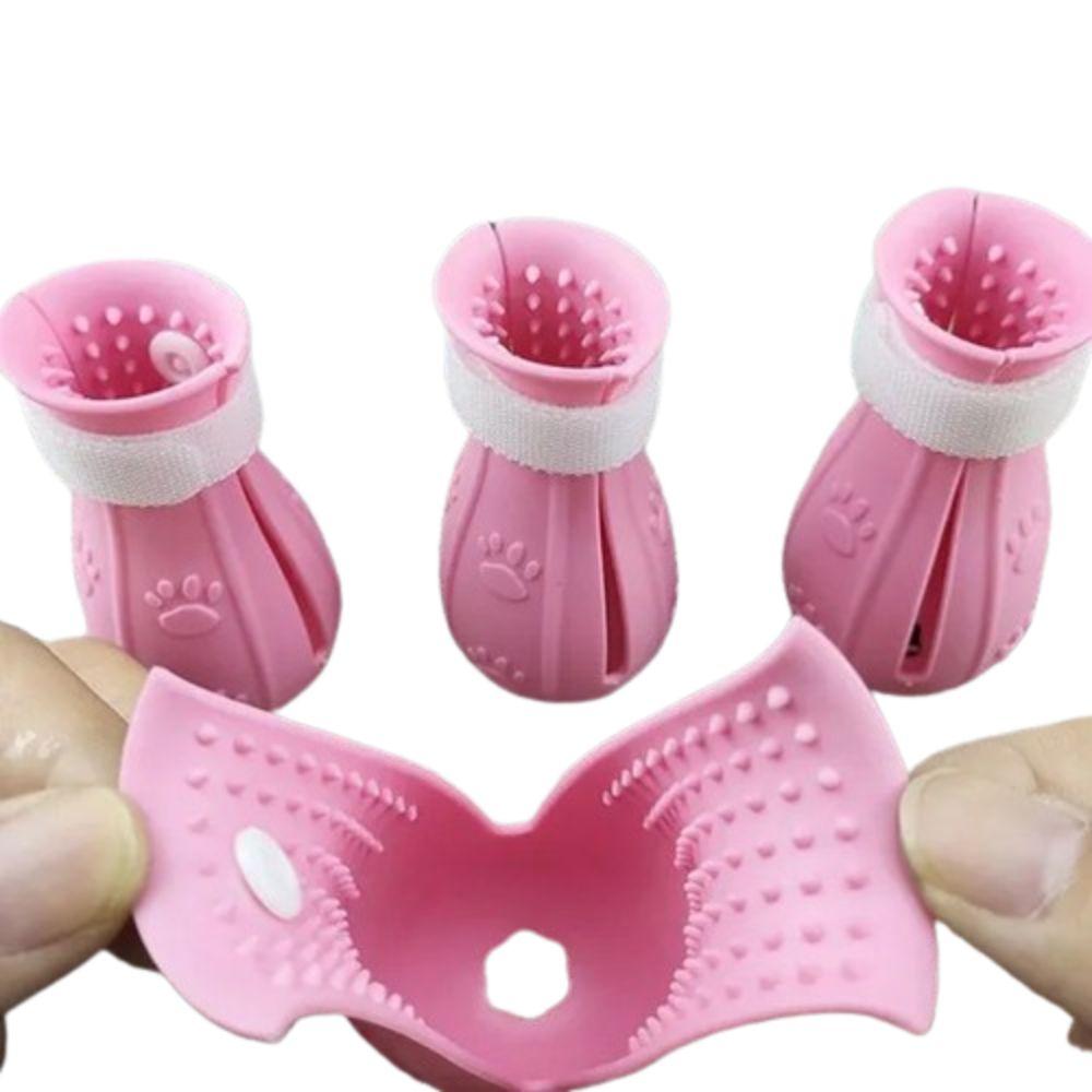 4Pcs Foot Cover Cat Claw Protector Anti-Scratch Bite Paw Nail Cover Boots  Washing Shoes