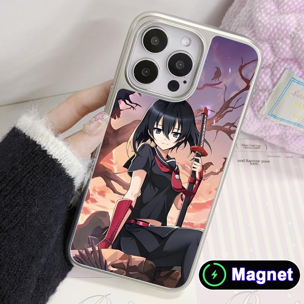 Чехол для мобильного телефона Akame Kurome с серебряным покрытием Magsafe для iPhone 17 16 15 14 13 12 11 Air Pro Max Plus Цветная крышка