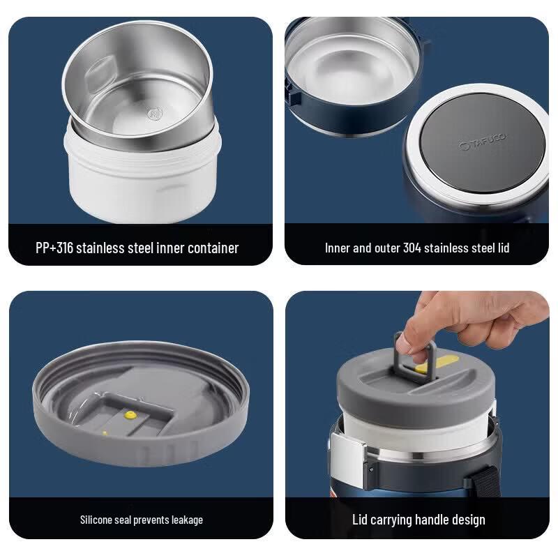 Taifuhao 316 Stainless Steel 3-Layer Insulated Lunch Box