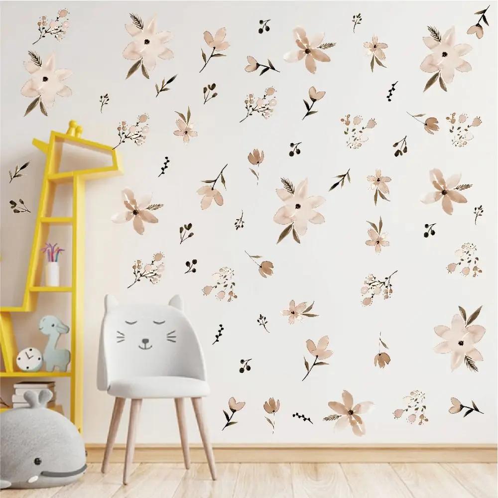 Новые Бохо Цветы Наклейки на Стены DIY Съемные Декоративные Наклейки ПВХ Акварельные Обои Гостиная Спальня