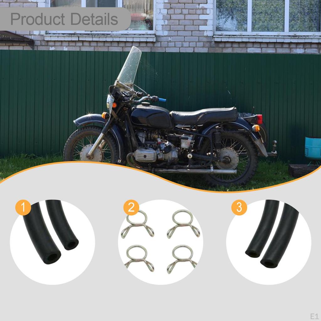 2x Fuel Tank Gas Line Hoses with 4Pcs Clips for 125cc 150cc Motorcycle