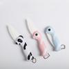 Cute Cartoon Ceramic Cutter Plastic Handle Folding Fruit Knife Kitchen Kids Auxiliary Knives Mini Portable Sharp Knife Peeler