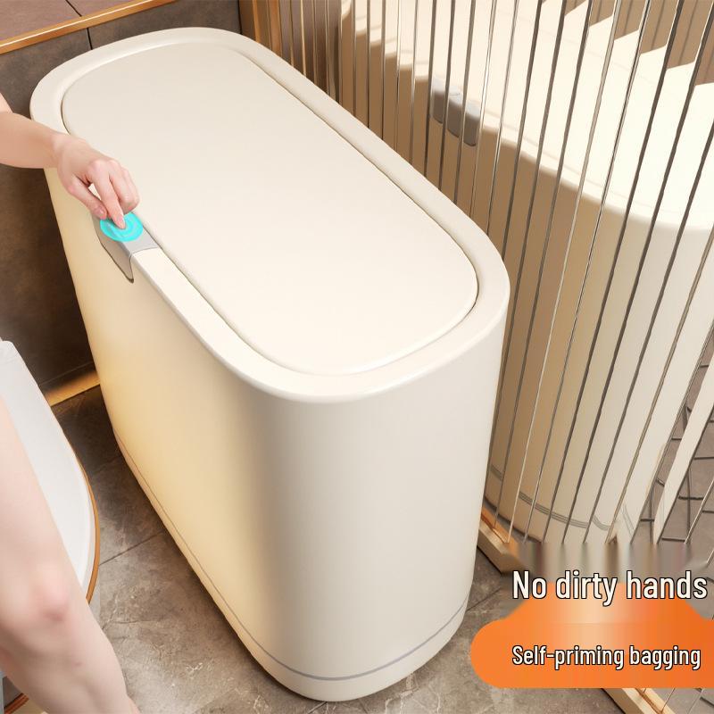 Gap High-Capacity Trash Can with Lid for Bathroom, Kitchen, and Living Room