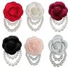 Imitation Pearl Wedding Wrist Flower Corsage Bracelet Bride Bridesmaid Fabric Camellia Brooch Pin Hand Flower Buckle Pin