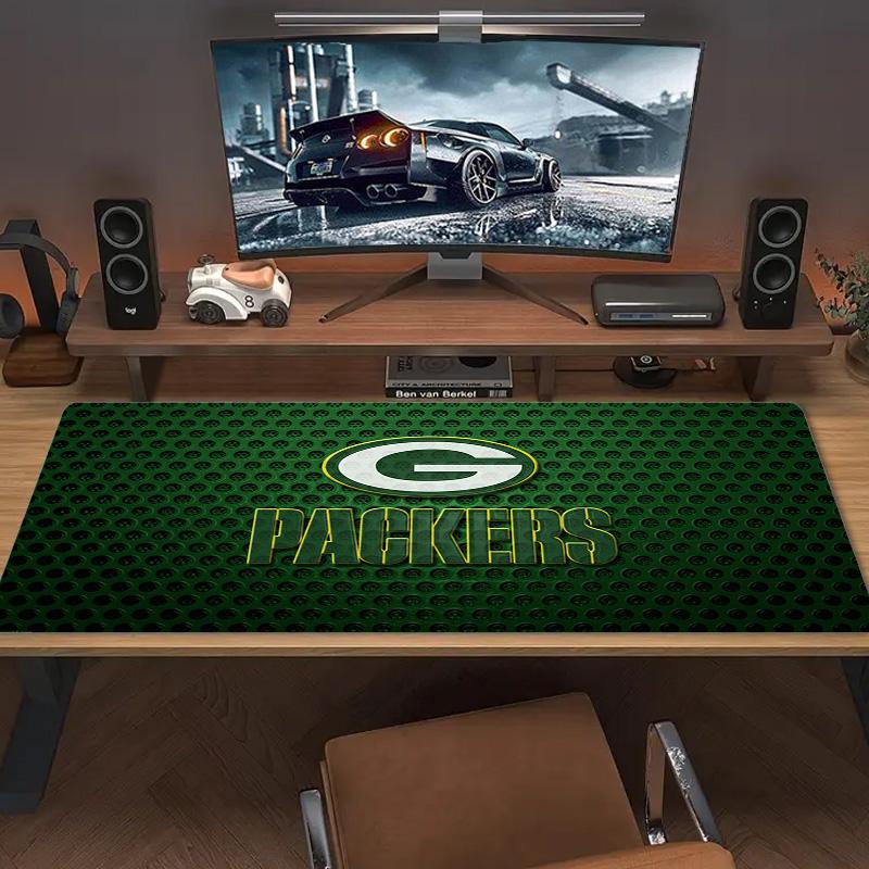 Green Bay Packers Logo Color Mouse Pad Large Gaming Table Cushion Non-slip Laptop Tablet Big Mousepad XXL Mat Mini PC Playmat With Lock edge