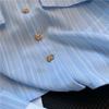 Blue Stripe Women Shirt New French Ladies Blouse Thin Korean Small Fragrance Top Elegant Loose Long Sleeved Blusas
