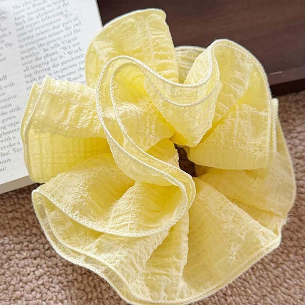 Однотонные кружевные плиссированные резинки для волос в корейском стиле, толстая кишка, веревка для головы, ежедневно