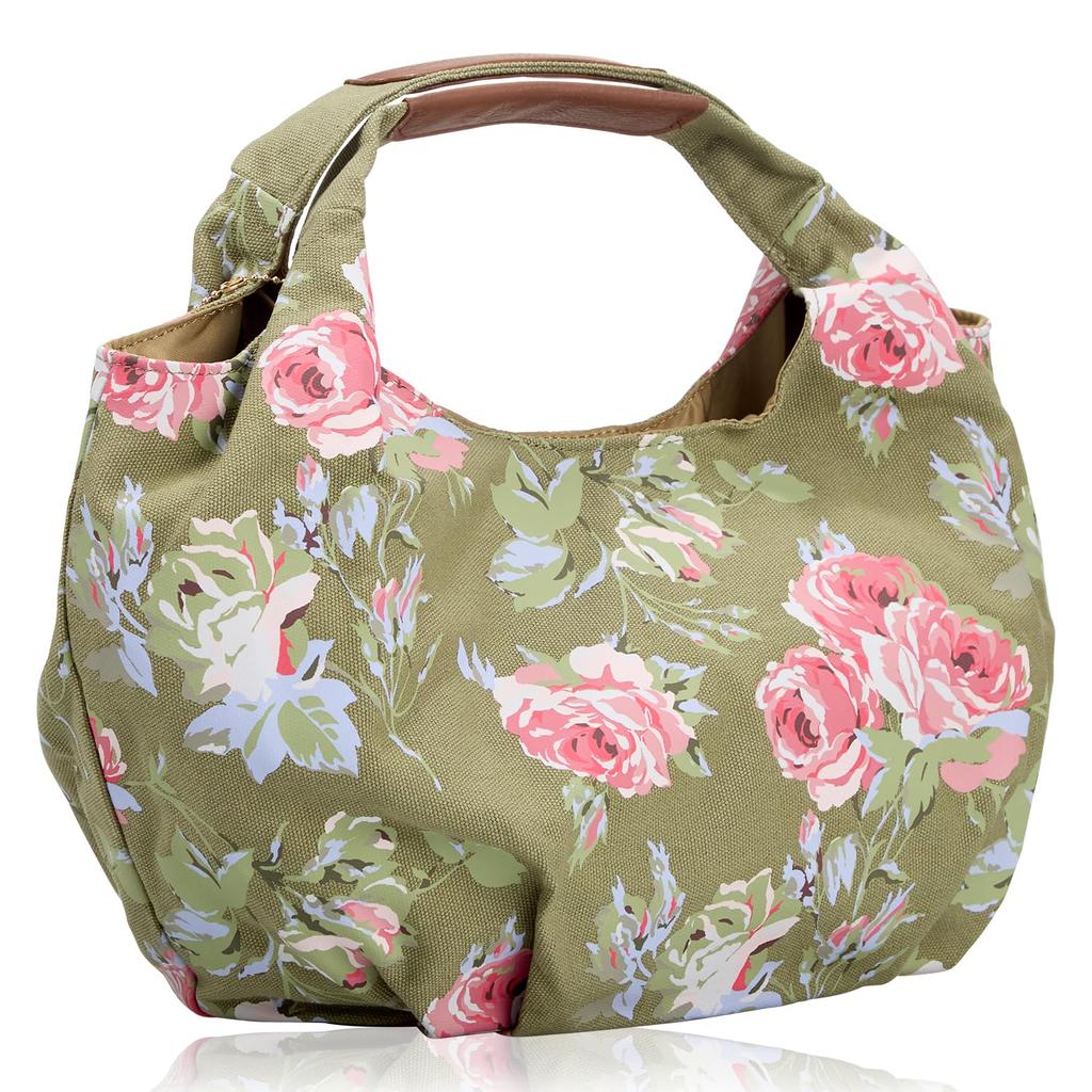 Сумка-тоут Laura Ashley, Милая и стильная для женщин, С цветочным принтом роз и ботаническим узором, Элегантный зеленый