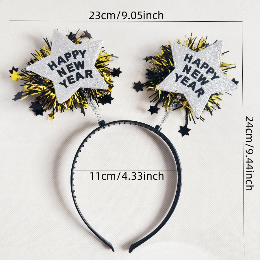Праздничный ободок в виде пятиконечной звезды – красочный золотой и серебряный для рождественских и новогодних празднований