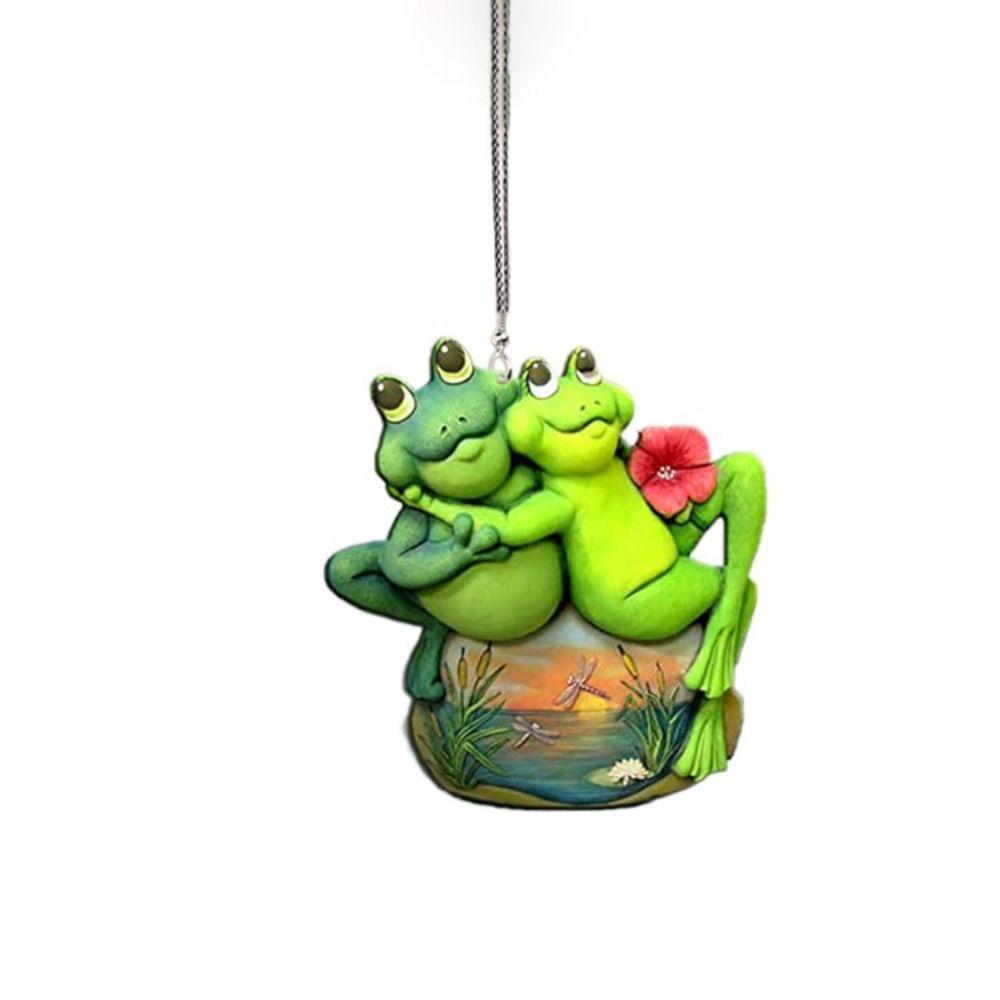 Зеленая лягушка декоративная подвеска из мультфильма «Рождественская елка» из акрила, подвеска на зеркало заднего вида для салона автомобиля