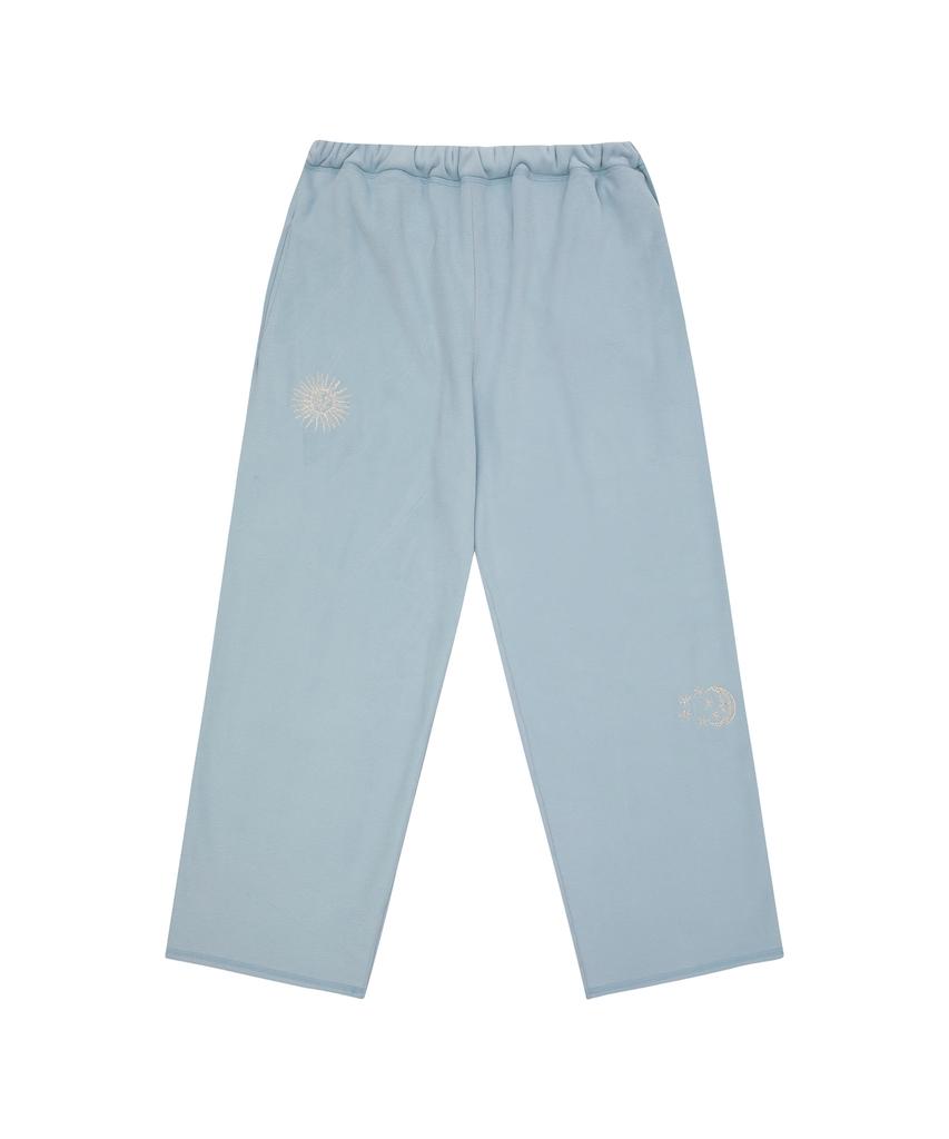 TUEWID Tuewid Light Weight Fleece Set Up Pants In Powder Blue