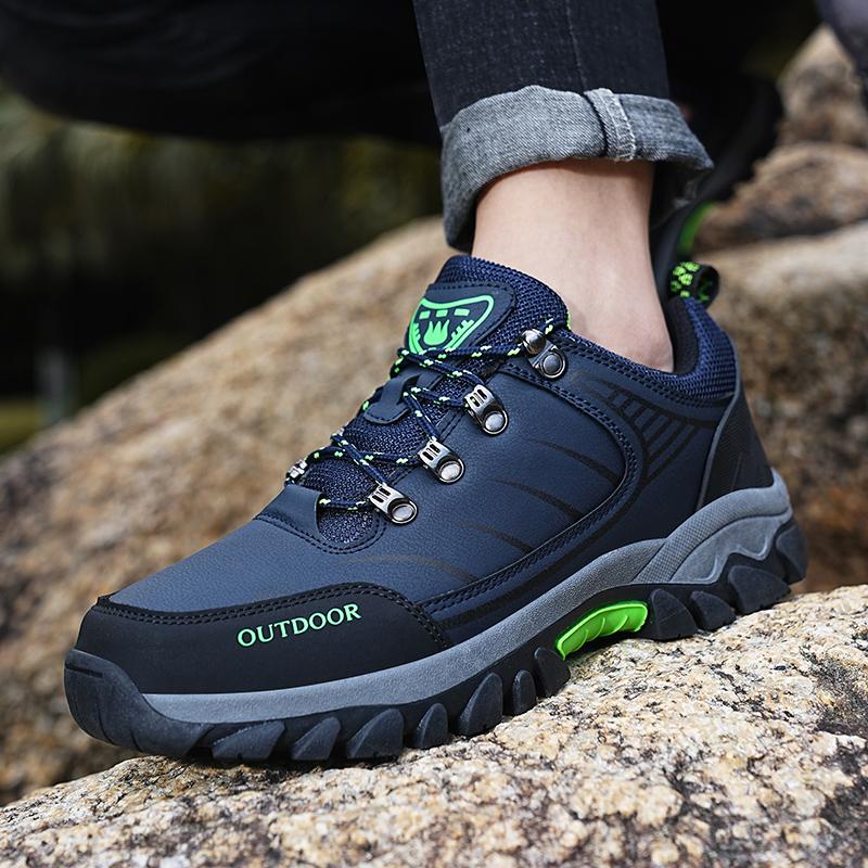 Outdoor Hiking Shoes Men Lace-up Anti-slip Wear-resistant Casual Sports Shoes Men Shock-absorbing Breathable Low-top Shoes Men