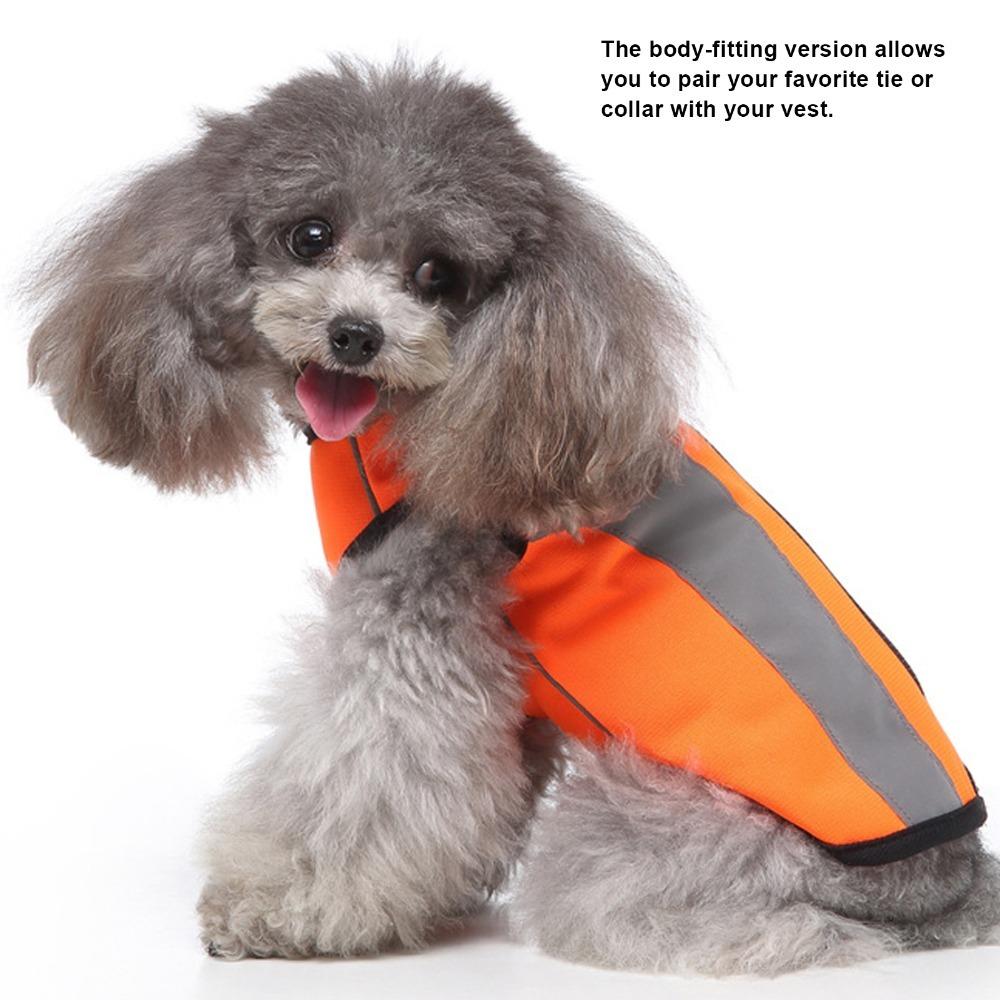 Polyester Thin Fabric Reflective Dog Vest Fluorescent Orange Dog Safety Jacket Daily Outdoor Trip