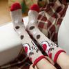 Long Christmas Stocking Snowflake Elk XmasTree Thicken Floor Socks Sleeping Stockings  For Women