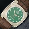 USED VINTAGE ORIENT AUTOMATIC 46943 JAPAN MENS GREEN COLOR DIAL WATCH A702211-5 R123-a702211