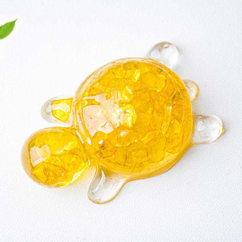 Resin Art Turtle Figurine With Natural Water Crystal Stones For Desk And Room Decor