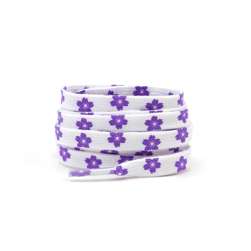 New Shoelaces for Sneakers Flat Printed Cherry Blossoms Shoe Laces High-top Canvas Shoelace For AF1 Woman Man Sport Shoe Strings