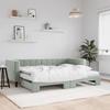 VidaXL Daybed with Trundle and Mattress Light Grey 80x200cm Velvet 3196708