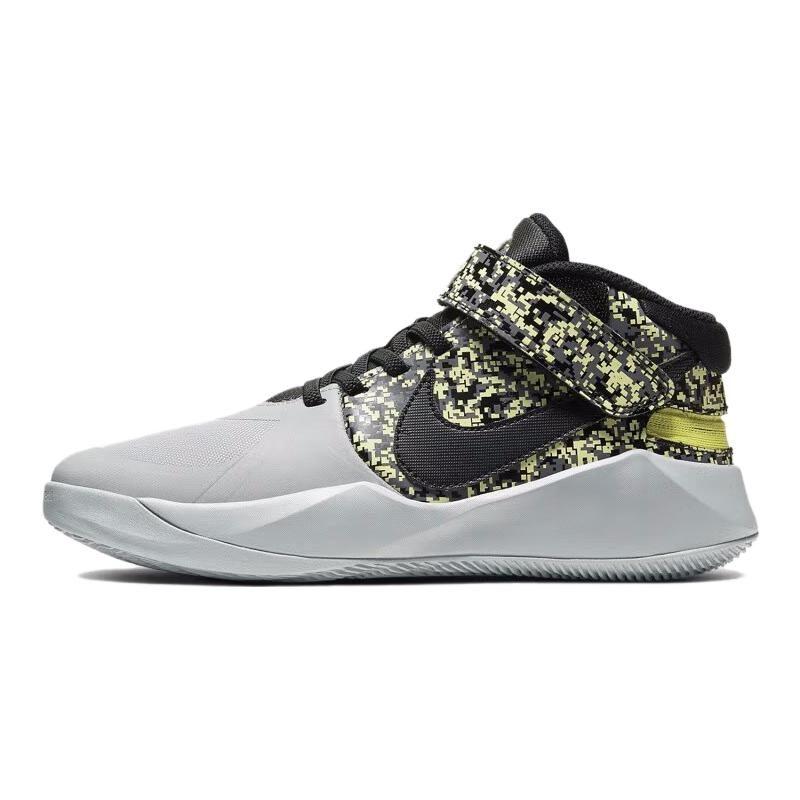 Nike Team Hustle Slip Resistant Cushioning Abrasion Resistant Mid top Casual Shoes Gray Unisex CU1519-001