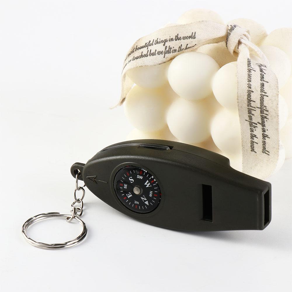 4 in 1 Survival Whistle Compass Outdoor Whistle Portable Keychain Emergency Whistle Fishing Hiking