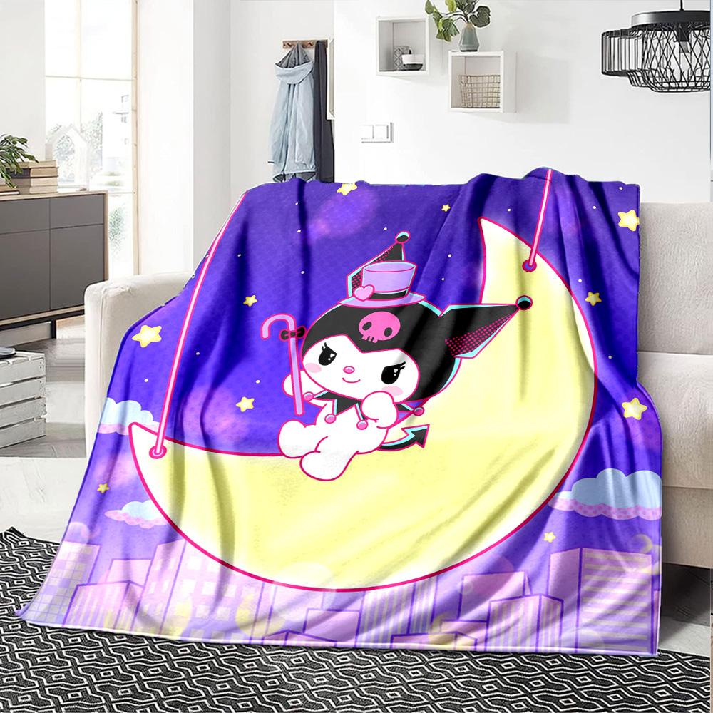 Moonlit Adventure Flannel Blanket Super Soft Warm Cozy Blanket For Sofa Bed Office Travel Allseason Home Decor Gift
