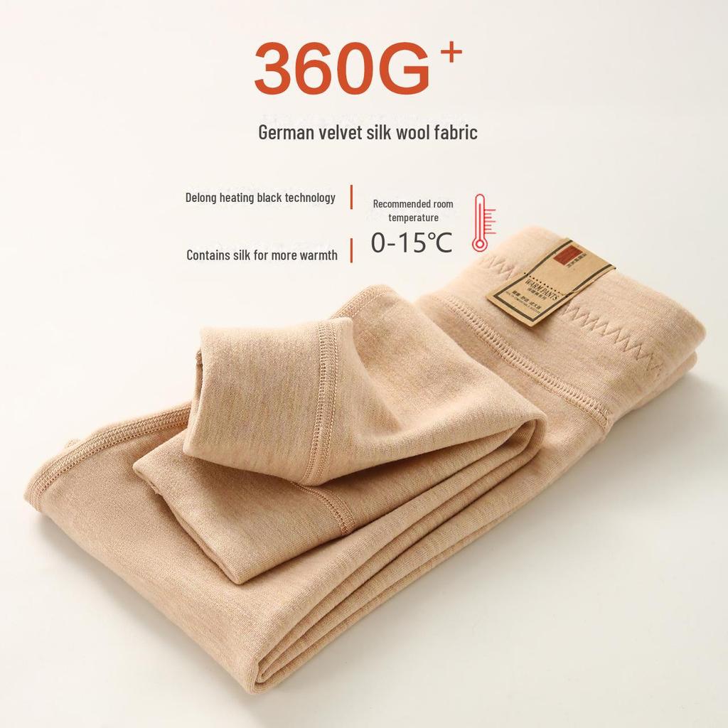 German Velvet Kids' Wool-Lined Warm Leggings for Autumn/Winter - Thick & Soft for Boys and Girls